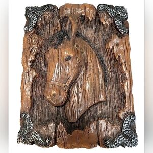 Vintage Girotti Horse Wood Sculpture 70's Wall Art – Looking Left